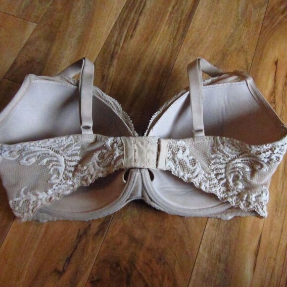 NATORI Beige Feathers Plunge T-Shirt Underwire Bra size 36G - Picture 3 of 5